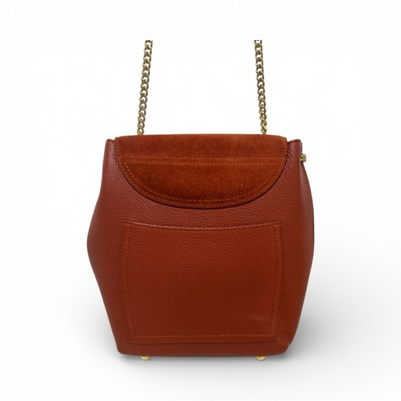 Polène Crossbody in Textured and Suede Terracotta Leather - Picture 5 of 9